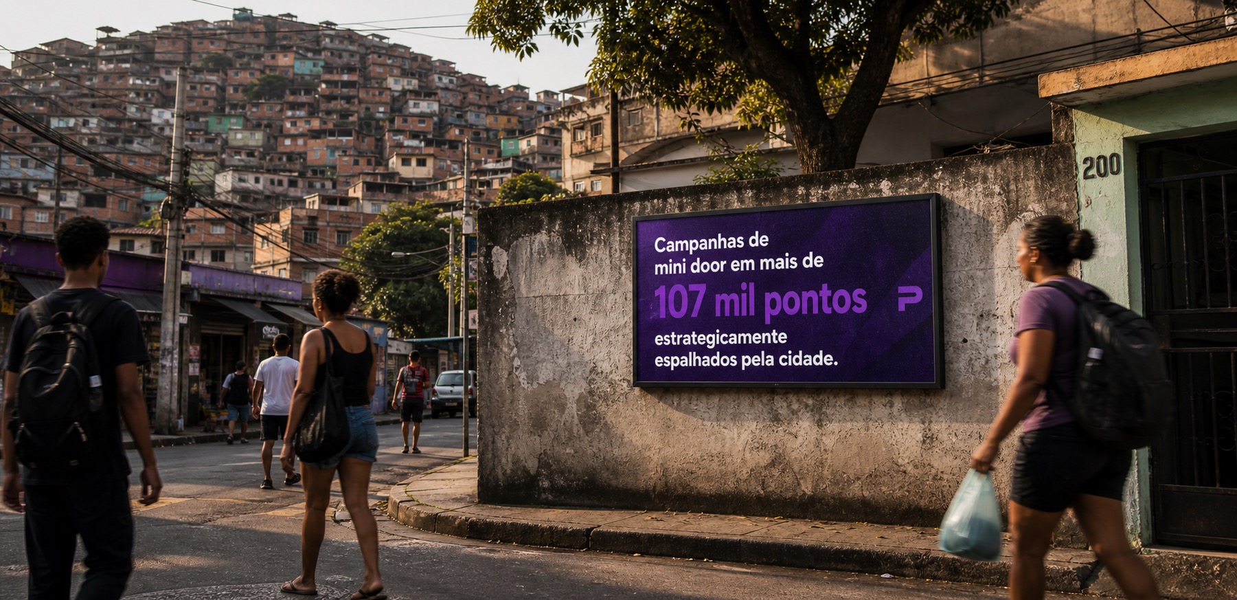 Painel de mídia OOH em território periférico